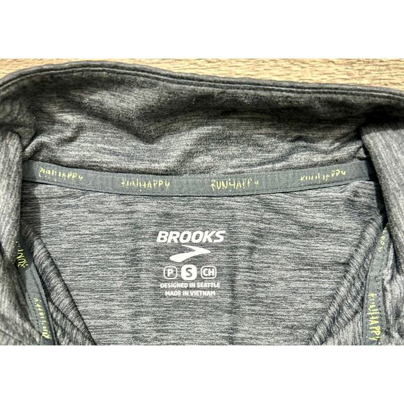 Brooks Active Jacket Mens Fleece Sz Small - Fleece Warm 1/4 Zip Gray! - Picture 4 of 6